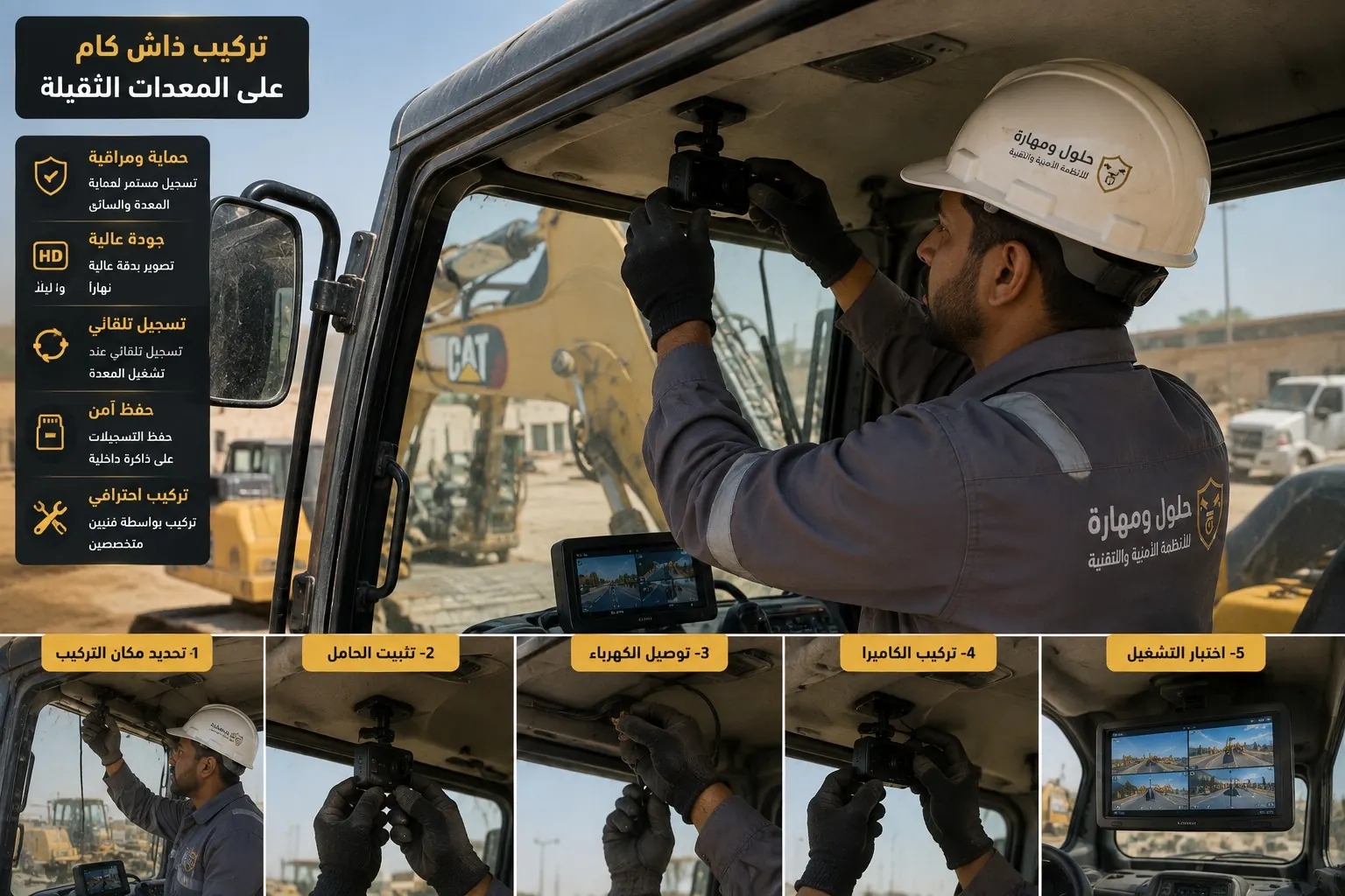 تركيب داش كام للمعدات الثقيلة في الرياض