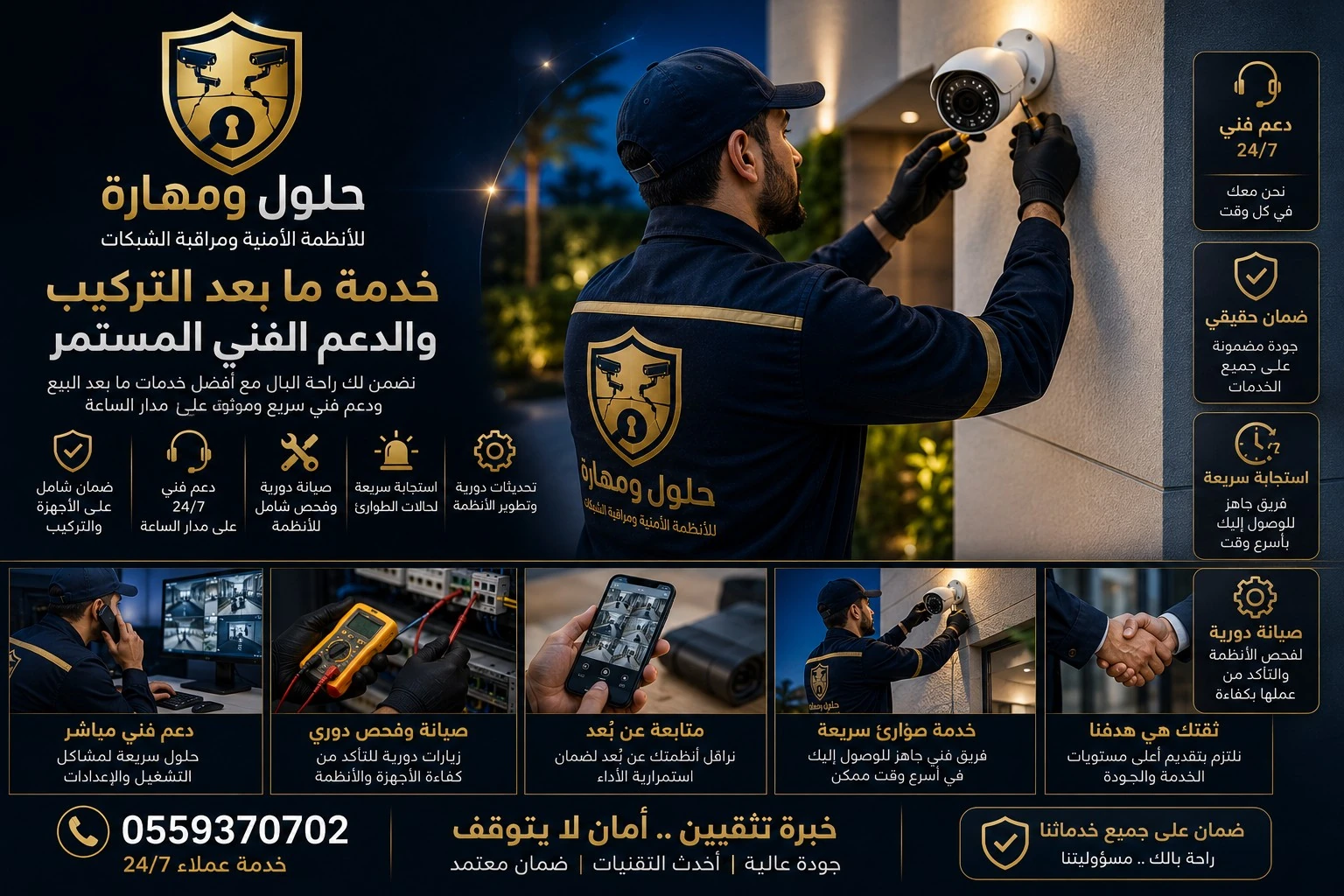 الدعم الفني وخدمات ما بعد البيع للأنظمة الأمنية في الرياض