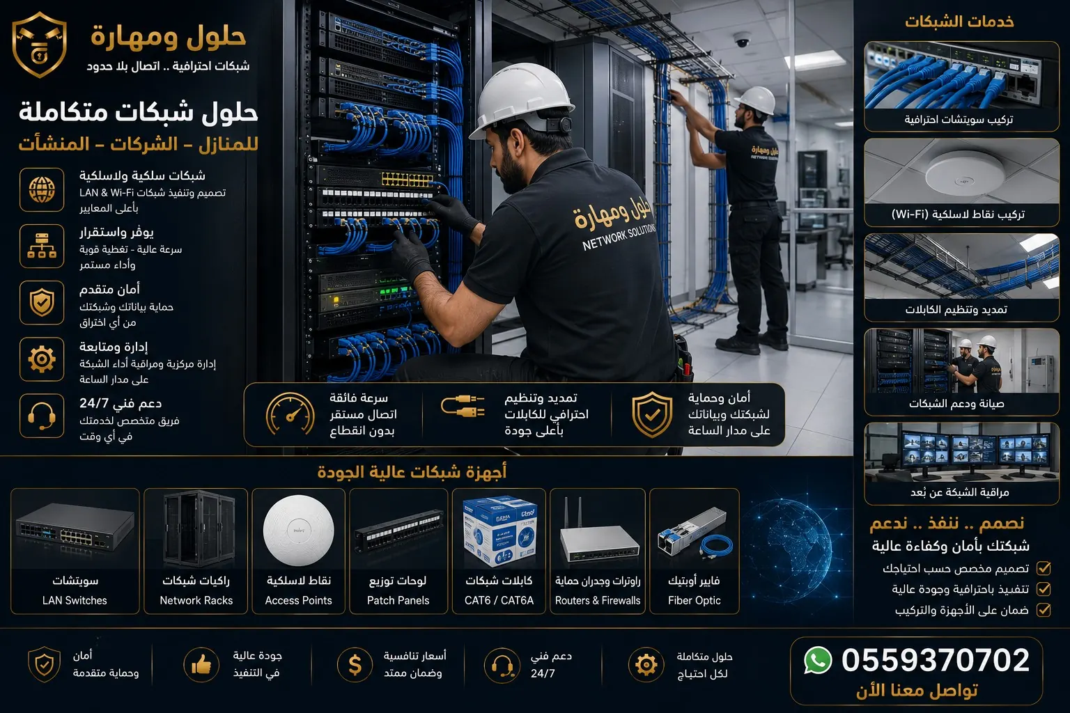 خدمات تركيب وتجهيز الشبكات في الرياض