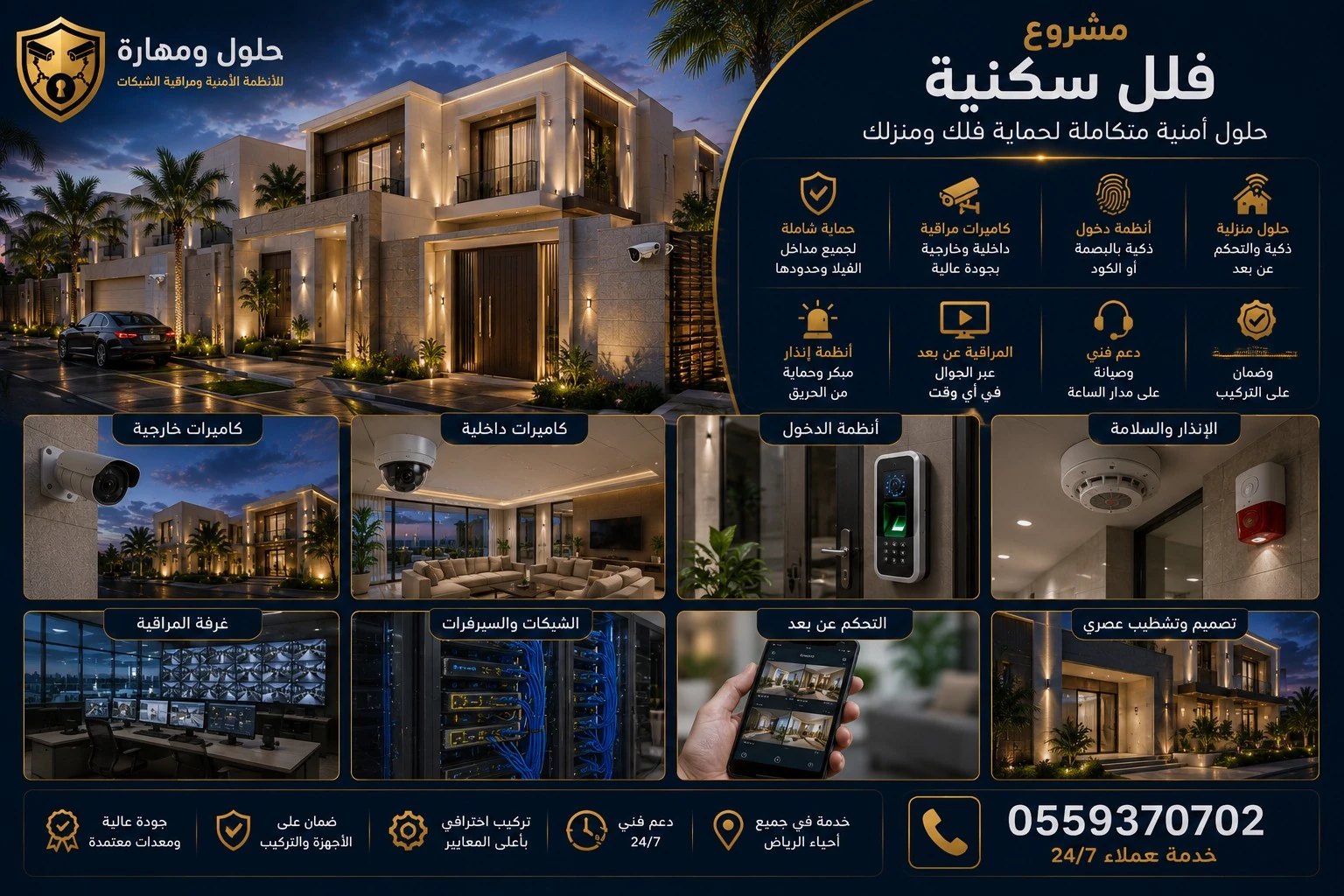 تركيب كاميرات مراقبة للفلل والمنازل في الرياض