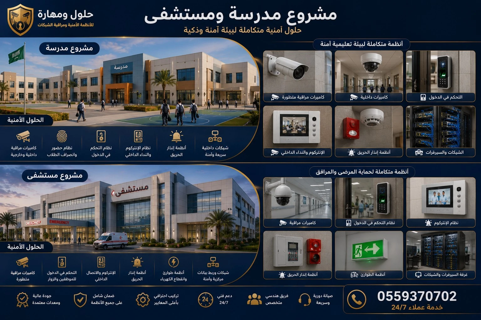 كاميرات مراقبة للمدارس والمستشفيات في الرياض
