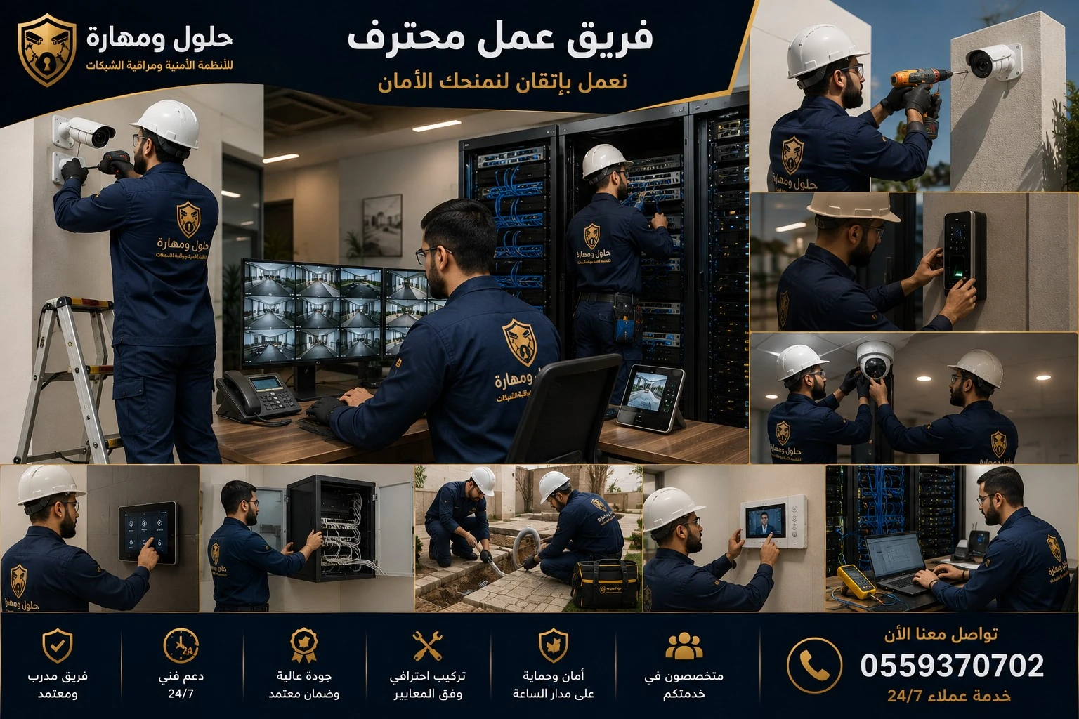 فنيون متخصصون في تركيب وصيانة الأنظمة الأمنية في الرياض